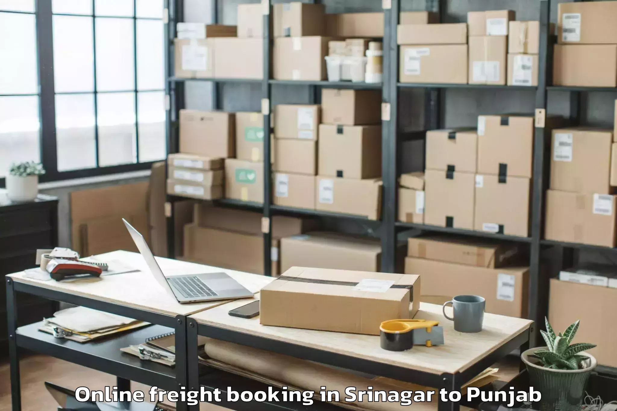 Affordable Srinagar to Mohali Online Freight Booking